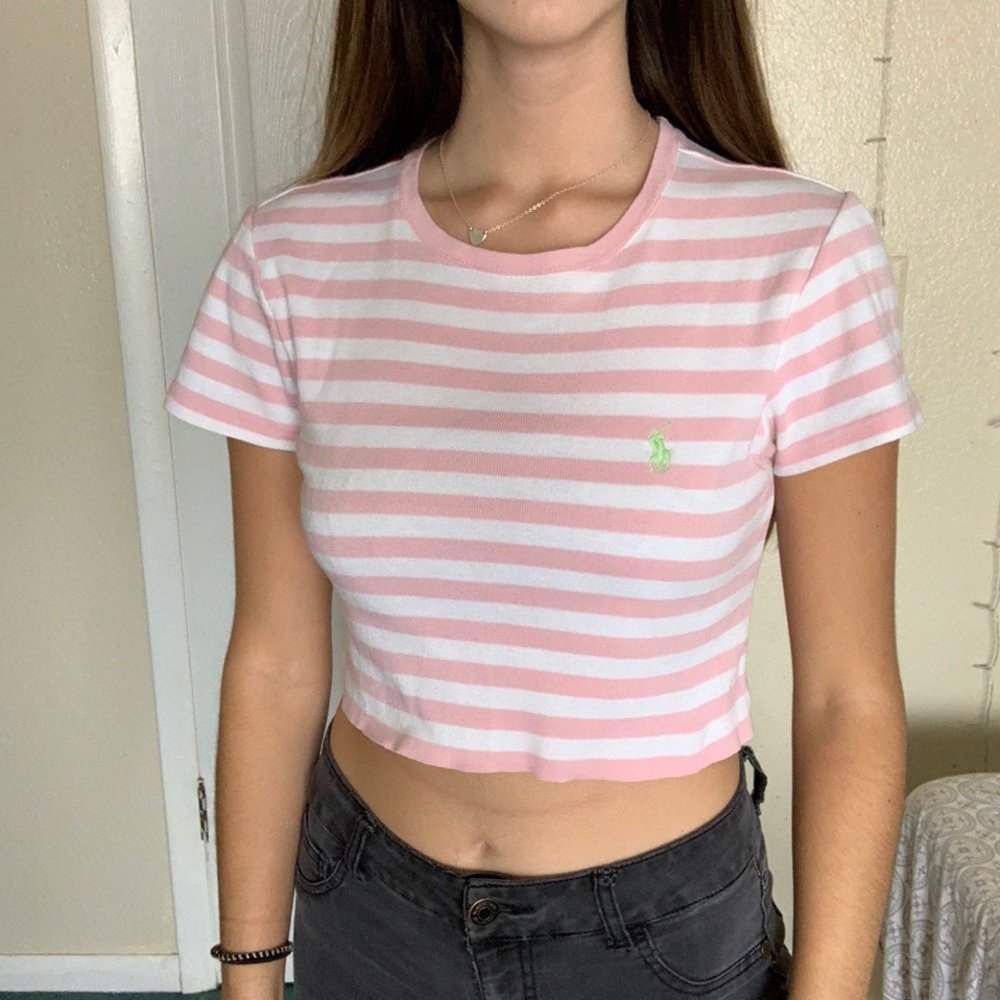 Pink Ralph Lauren Crop Top